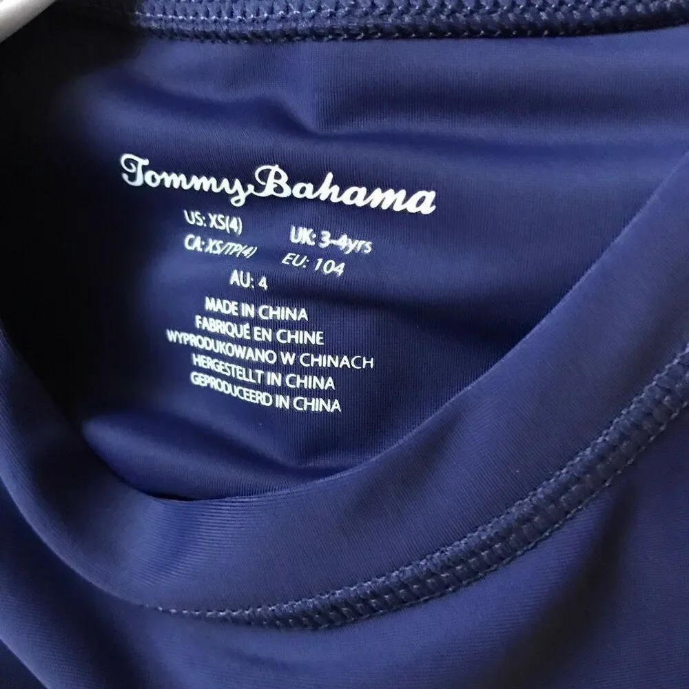 Tommy Bahama boys swim set shirt trunks new with tags SZ XS blue Tropical print